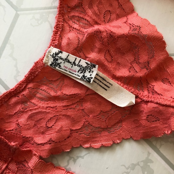 Free People Lace Bralette in Orange - Size Medium - Picture 5 of 11
